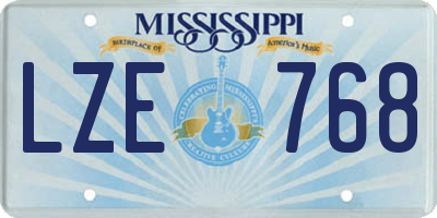 MS license plate LZE768