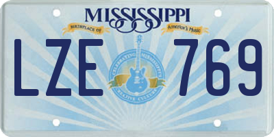 MS license plate LZE769