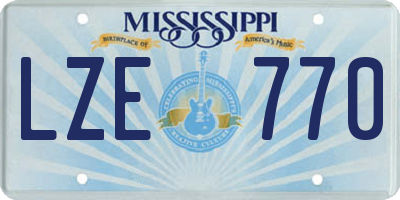 MS license plate LZE770