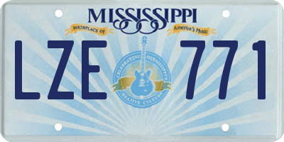 MS license plate LZE771