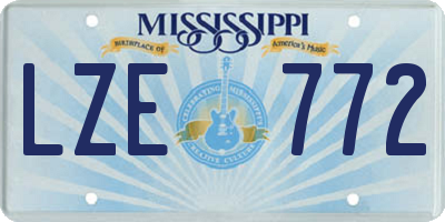 MS license plate LZE772