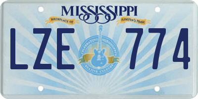 MS license plate LZE774
