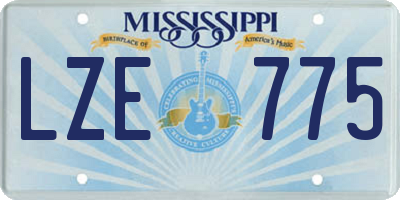 MS license plate LZE775