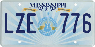MS license plate LZE776