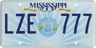MS license plate LZE777