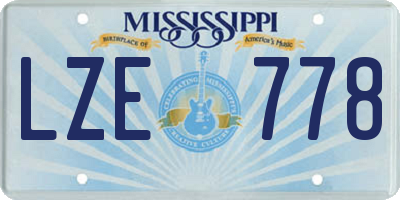 MS license plate LZE778