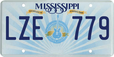 MS license plate LZE779