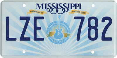 MS license plate LZE782