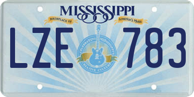 MS license plate LZE783