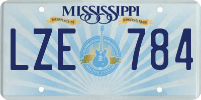 MS license plate LZE784