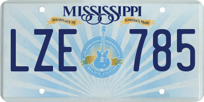 MS license plate LZE785