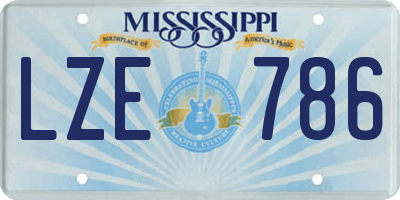 MS license plate LZE786