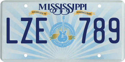 MS license plate LZE789