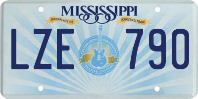 MS license plate LZE790