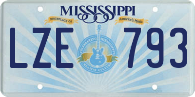 MS license plate LZE793