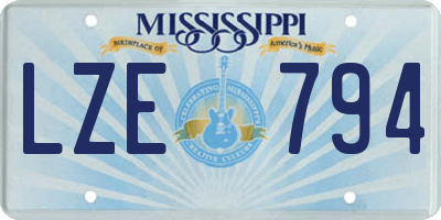 MS license plate LZE794
