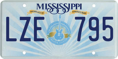MS license plate LZE795