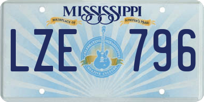 MS license plate LZE796