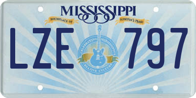 MS license plate LZE797