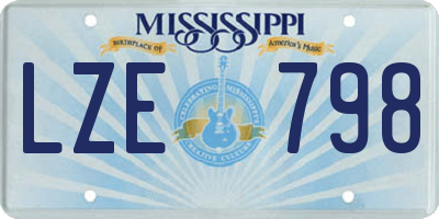 MS license plate LZE798