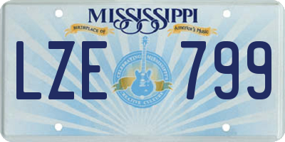 MS license plate LZE799