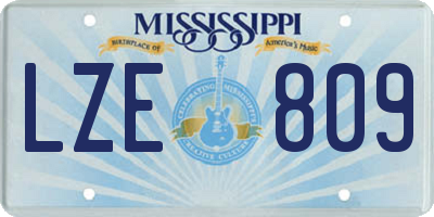MS license plate LZE809