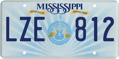 MS license plate LZE812