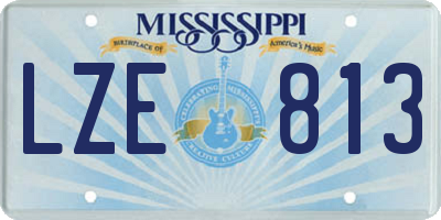 MS license plate LZE813