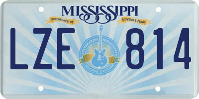 MS license plate LZE814