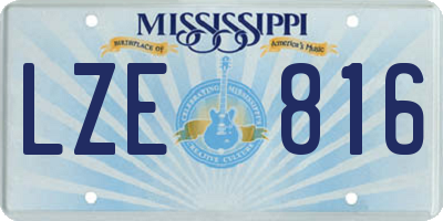 MS license plate LZE816
