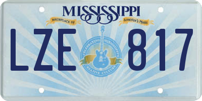 MS license plate LZE817