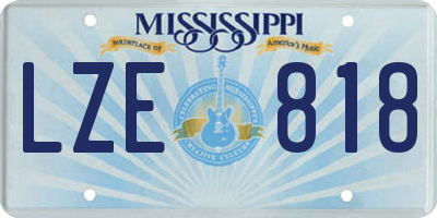 MS license plate LZE818