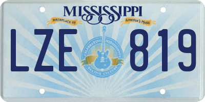 MS license plate LZE819