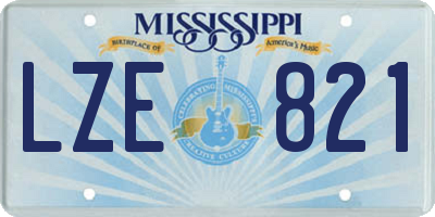 MS license plate LZE821