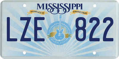 MS license plate LZE822