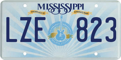 MS license plate LZE823