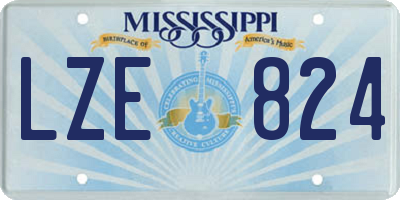 MS license plate LZE824