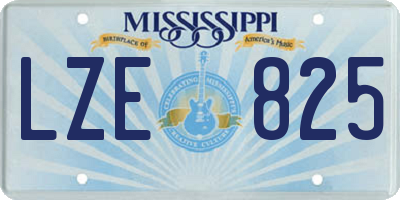 MS license plate LZE825