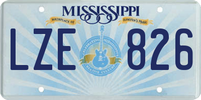MS license plate LZE826
