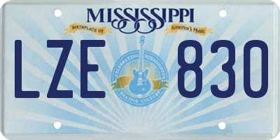 MS license plate LZE830