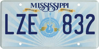 MS license plate LZE832