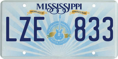 MS license plate LZE833