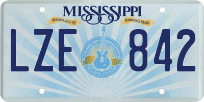 MS license plate LZE842