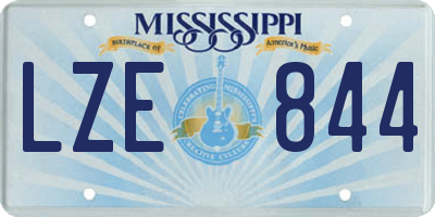 MS license plate LZE844