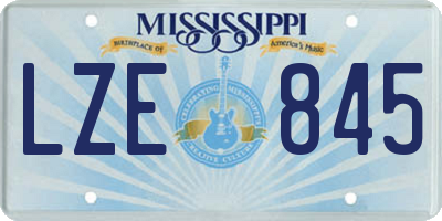 MS license plate LZE845
