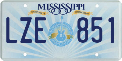 MS license plate LZE851