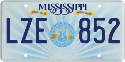 MS license plate LZE852