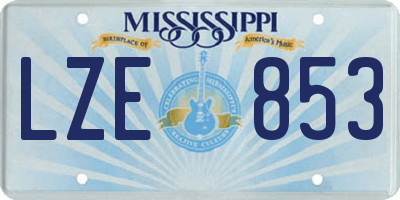 MS license plate LZE853
