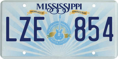 MS license plate LZE854