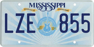 MS license plate LZE855